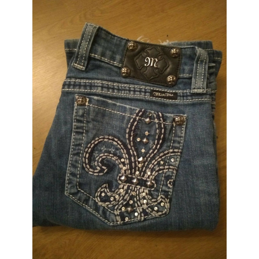 MISS ME Jeans Bootcut Bling Pockets Size 30 Cute!